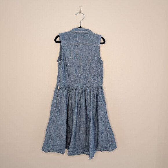 💜 2 for 30 💜 Ralph Lauren Denim Button Up Sleeveless Dress - Picture 2 of 5